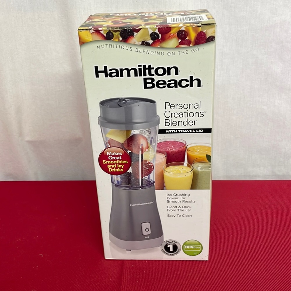 Hamilton Beach Personal Creations Blender for Shakes & Smoothies (Gray) - 14oz